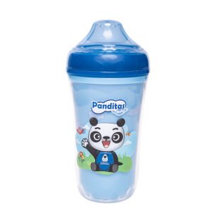 TOMATODO AZUL DOBLE PARED PANDITAS BABY - 210 ml.