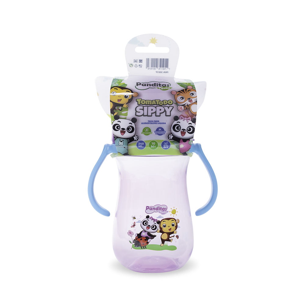 TOMATODO LILA SIPPY PANDITAS BABY - 340 ml. - Imagen 2